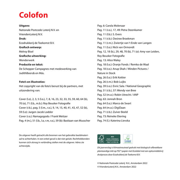 Nationale Postcode Loterij Jaarverslag 2021 Postcode Loterij en VriendenLoterij Pagina 7879